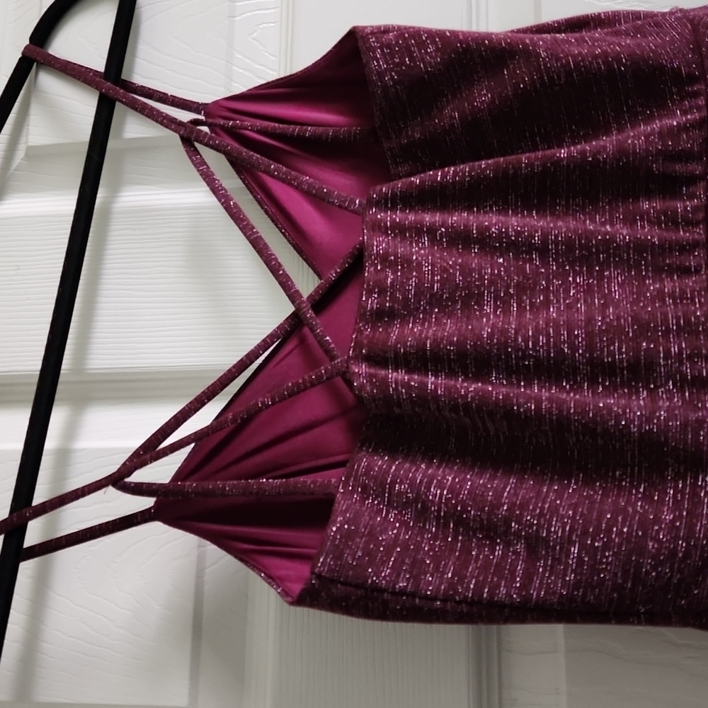 I.N. Burgundy  special Occasion dress  Sz Med Mini dress - Picture 8 of 10